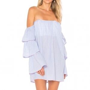 Lovers + Friends Ronita Dress in Blue Pink Dot Size Large